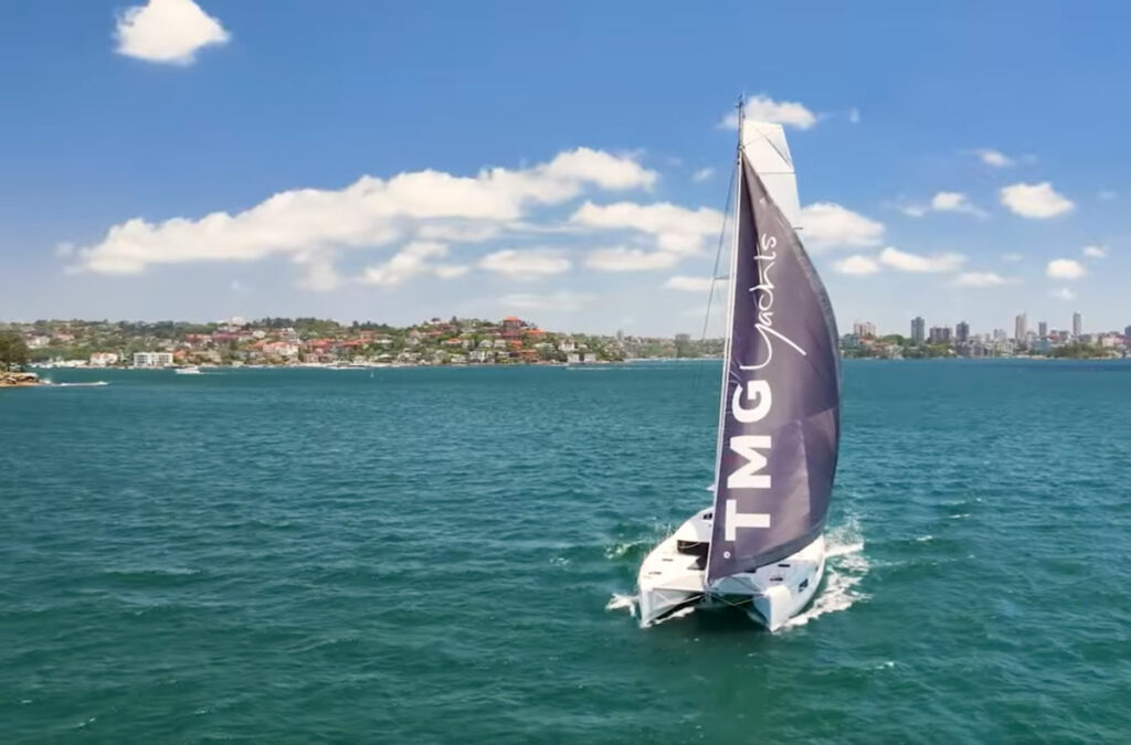 sailing a code zero on a lagoon 46 catamaran