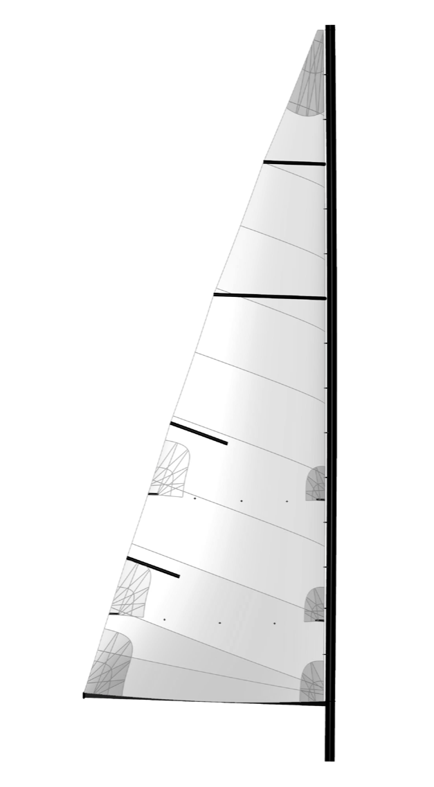 mainsail crosscut coastal battens 2 full and 3 short