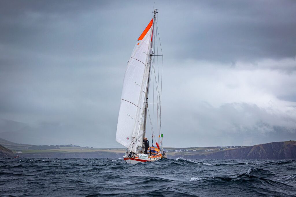 pat lawless sailing golden globe race with extremely durable sails from rolly tasker sails 2